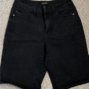 Judy Blue Black Distressed Denim Bermuda Shorts 1X